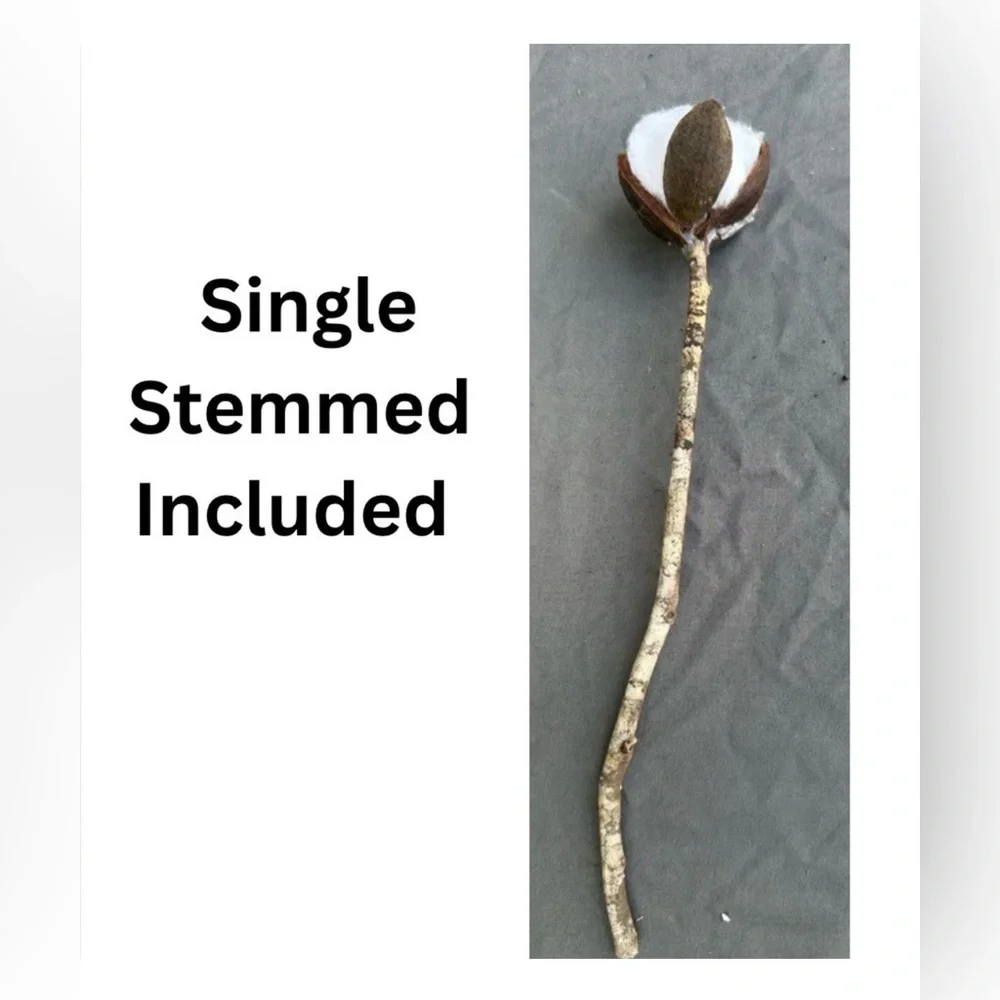 Primitive Handmade Whimsical Cotton Stems 6 Stems Per Unit